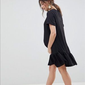 ASOS Black Ruffle Maternity Dress